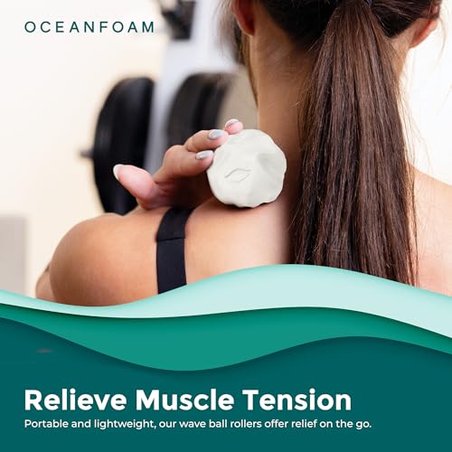 Oceanfoam Travel & Quick Relief Foam Roller Kit – Compact Firm Foam Roller & Massage Ball for Muscle Rolling, Gym, Travel, Office & On-the-Go Use (Natural)
