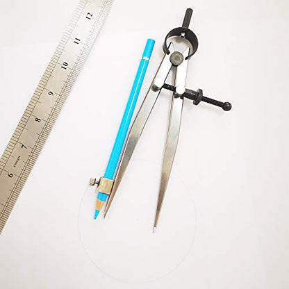 6 inch Professional Leather Work Divider, Woodworking Compass with Pencil Holder, Spring Divider Wing Compass