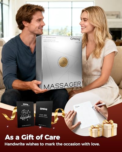 Neck Massager with Heat, Shiatsu Back and Neck Massagers, 3D Deep Tissue Massage Pillow for Back, Shoulder, Leg Pain Relief, Gifts for Mom Dad Wife, with Delicate Package & Card
