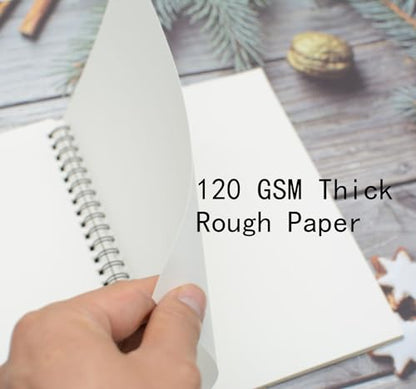 5 Pcs A5 Sketchbook, Spiral Sketch Pads, 30 Sheets (60 Pages) 120 GSM Thicken Paper, for Art Painting and Drawing (A5) - size: A5 (5.83 x 8.27 inches)