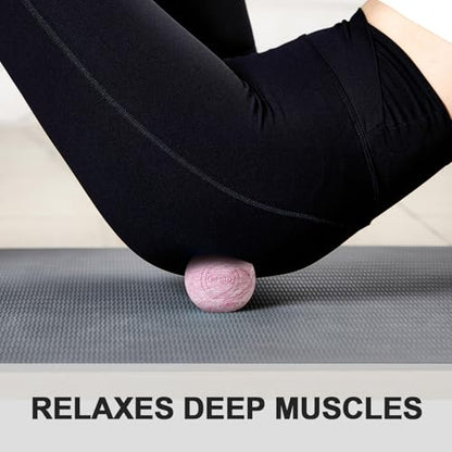 Massage Lacrosse Ball, 2.5 Inch Firm Solid Rubber Deep Tissue Ball for Myofascial Release, Plantar Fasciitis & Muscle Knot Relief, for Foot, Glutes, Shoulder Blades, Calves, 1 Count Pink - color: Pink