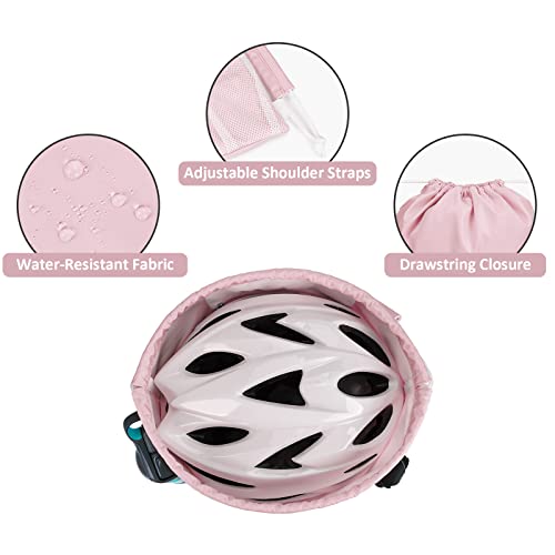 WANDF Drawstring Backpack, Gym String Bag with Shoulder Pad - color: M, Pink, size: Medium