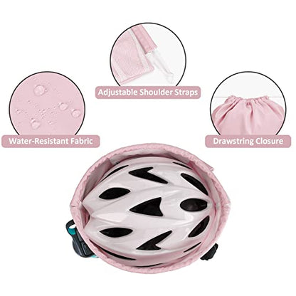 WANDF Drawstring Backpack, Gym String Bag with Shoulder Pad - color: M, Pink, size: Medium