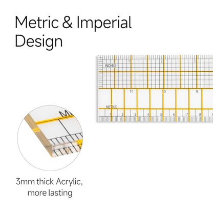Imperial Fashion Designer's Ruler Kit for Pattern Making Sewing | Lightweight Aviation Aluminum Hip Curve Ruler, L-Square Ruler, Vary Form Curve Ruler and Arcylic Quilting Ruler for Design - style: Pattern Kit