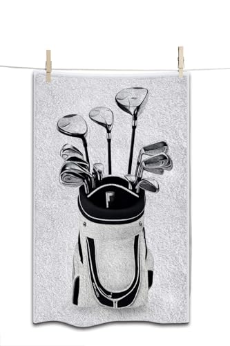 Golf Clubs Bath Towel 15X30 Inch Washcloths Golf Clubs in A Silver Bag Face/Body/Hair/Hand Towel for Spa Gym Yoga Swim Bathroom Kitchen Hotel - color: Golf Clubs