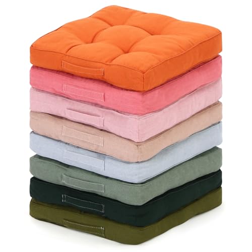 Gerrii 8 Pieces Floor Cushions for Kids Classroom Flexible Floor Seating Cushions Pillows for Home School Kindergarten Daycare Nursery(Square,Pink and Green Series) - color: Pink and Green Series, style: Square