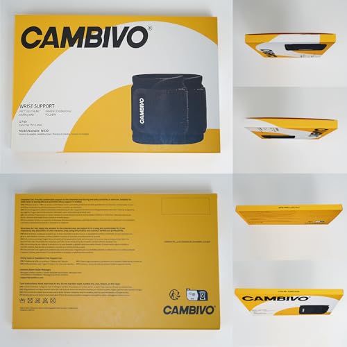 CAMBIVO 2 Pack Wrist Brace for Carpal Tunnel with wraps, Black - color: Black