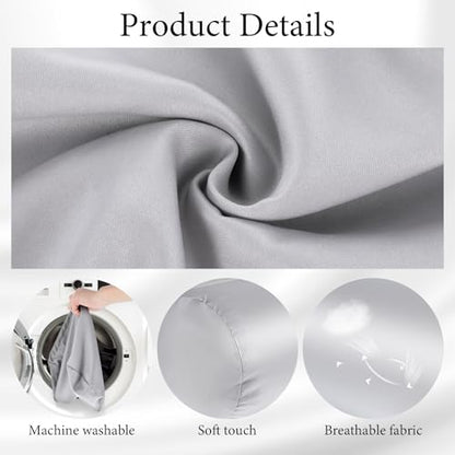 2 Packs Round Neck Pillow Case Covers, 16x5.9inch Cervical Neck Roll Pillow Cover Soft Round Pillow Covers with Zipper Bolster Pillowcases Silk Pillow Case Covers for Hair & Skin(Only Case)