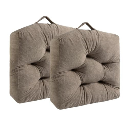 Floor Pillow Cushion with Handle for Adults Women Men | Large Meditation & Sitting Cushion Pillow for Tatami, Living Room, Yoga (2, Brown, Square, 22" x 22" x 6") - color: Brown, Square