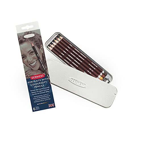 Derwent Colored Pencils, ColourSoft Pencils, Skintone, Drawing, Art, Metal Tin, 6 Count (2300217) - size: 6 Count (Pack of 1), style: Metal Tin