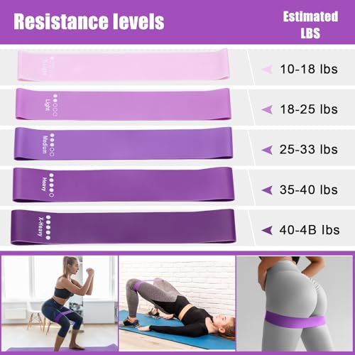 Silipull 10 Pcs Pilates Ring Blocks Set for Women Home Yoga Equipment Accessories Pilates Ring Circle and Ball Workouts Gift Include Ball Yoga Circle Resistance Bands Block Straps Gym Bag - color: Purple