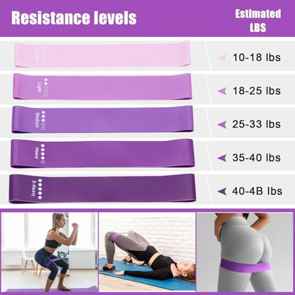 Silipull 10 Pcs Pilates Ring Blocks Set for Women Home Yoga Equipment Accessories Pilates Ring Circle and Ball Workouts Gift Include Ball Yoga Circle Resistance Bands Block Straps Gym Bag - color: Purple
