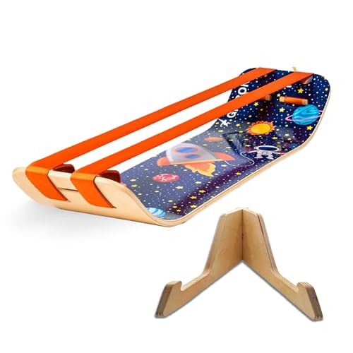 GIBBON SlackBoard, Balance Board Kids & Adults, Slackline Balance Trainer - color: Astro Plus with Stand