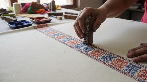 CraftsofIndia® Border Pattern Henna Mehendi Print Wooden Block Stamps (Set of 10 | - size: 10 Pcs