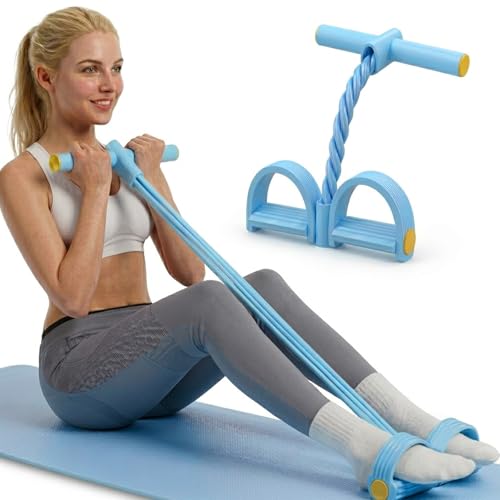 Pedal Resistance Bands with Handles, Elastic Bands for Exercise | Elastic Fitness Bands for Home Workout, Multifunction Exercise Equipment for Abdomen, Waist, Arms and Legs - color: Blue
