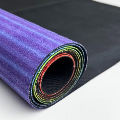 Rebuwo Travel Mat for Yoga & Pilates, Non-slip Suede Exercise Mat, Foldable Yoga Mat for Travel, Rubber Lightweight Travel Mat