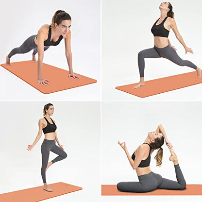 Hatha Yoga TPE Yoga Mat 72"x 27"x1/3" Non-slip Exercise Mat - color: orange