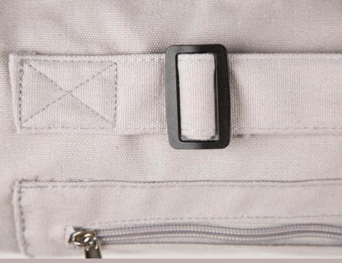 Cotton yoga mat bag with Pockets and Adjustable Strap - Full Zip Cargo Yoga Mat Carrier Bag - Bag for 1/4" 1/3" Thick Yoga Mat - color: Grey, size: L