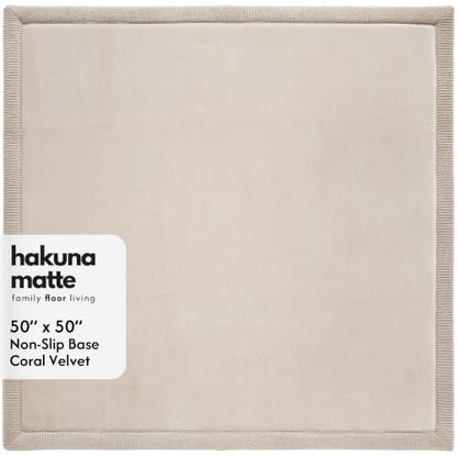 Hakuna Matte CloudSoft Play Mat - Beige 50" x 50" Super Soft - color: Beige, size: 50" x 50"