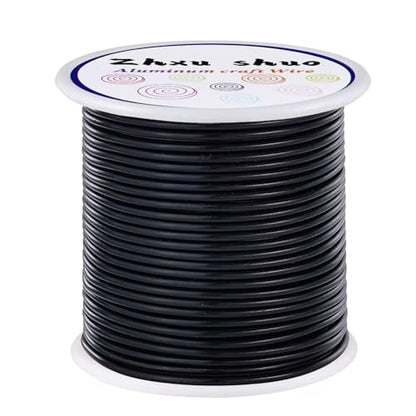 12 Gauge(2mm) Aluminum Wire 35 Yards Anodized Metal Wire for Bonsai Armature Crafting Sculpting Jewelry Craft Making Beading Floral (Black, 12 Gauge) - color: Black