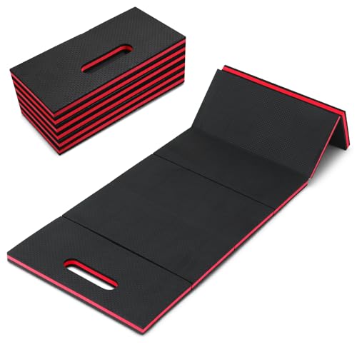 Ptwola Foldable EVA Mat, 2.5cm Thick Foam Cushion Kneeling Pad Knee Mat - color: Red Border