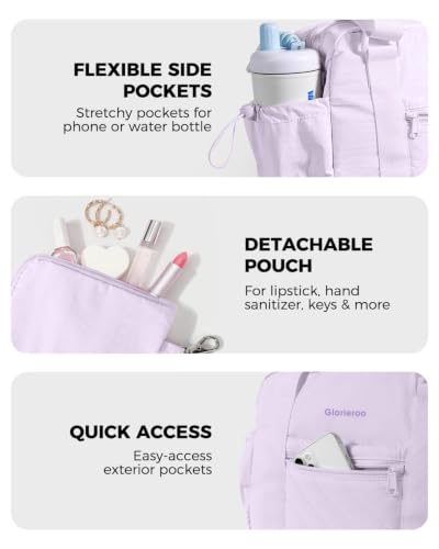 Small Gym Bag for Women - Duffle Weekender Work Duffel Carry on Tote Bag | Puffer Yoga Mat Holder Wet Compartment Coin Purse BPA-Free - color: Purple