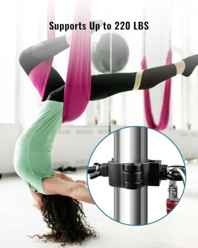Pole Dancing Hanging Clamp with Carabiner for Aerial Silks, Fitness, Yoga