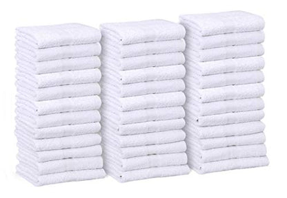 GOLD TEXTILES Bulk Pack 60 Pcs (5 Dozen) White Economy 15x25 Inches Basic Hand Towel - 2.25 lb/dz
