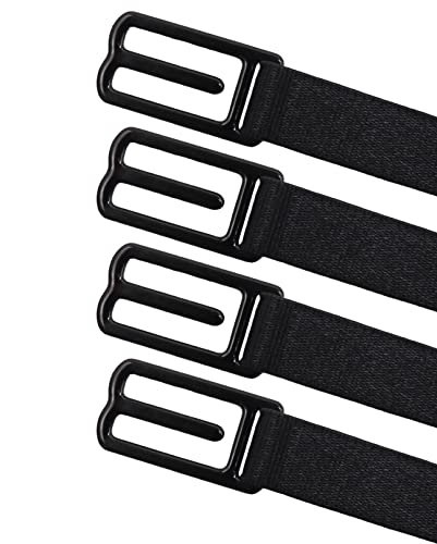 Women's Bra Strap Clips Holder Non-slip Adjustable Elastic - color: Black