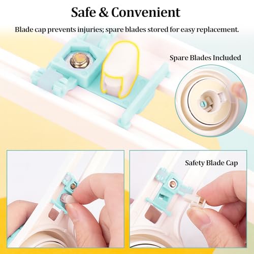 Circle Paper Cutters，Adjustable Rotary Circle Cutter，Circular Cardboard Circle Cutter with 3 Replaceable Blades, Trimmer Scrapbooking Tools，DIY Craft Cutting Tools Green - color: Green