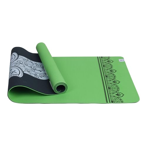 SINT Yoga Mat - Premium 6mm Print Reversible Extra Thick and Large Non Slip Exercise & Fitness Mat for All Types of Yoga, Pilates & Floor Workouts (72" x 24" x 6mm Thick) - color: Tranquil Tusk