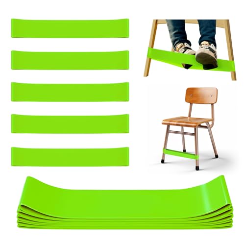 5 Pack Chair Bands for Kids with Fidgety Feet, ADHD Tools for Kids, Fidget Chair Bands ADHD Band for Classroom, ADD Sensory Foot Swing for Under Desk for Kids Autism (Green) - color: Green, size: 5 Pack