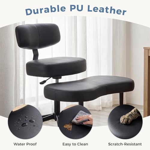 DUMOS ADHD Meditation Chair, Cross Legged Home Office Desk Chair - color: Black