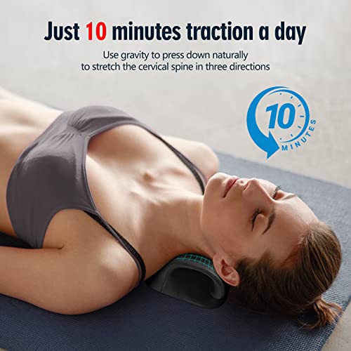 ComfortLife Neck Stretcher for Pain Relief, Neck and Shoulder Relaxer Cervical Traction Device Pillow for Muscle Relax and TMJ Pain Relief(Black) - color: Black