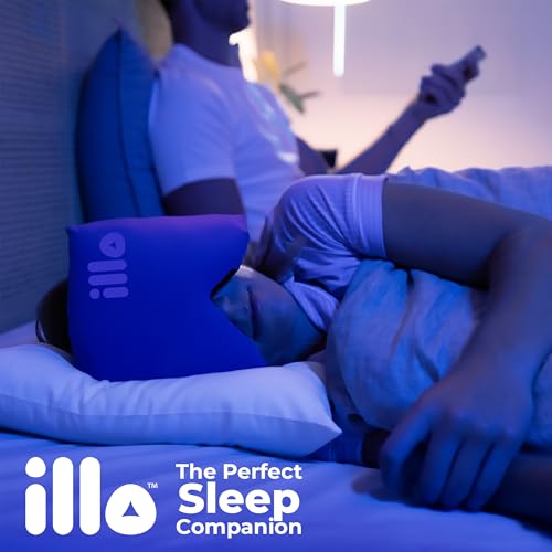 illo Sleep Mask - Thick 360 Fluffy Full Head Blocks Light & Muffles Sound - color: Bedtime Blue