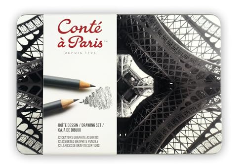 Conté à Paris 12 Count Assorted Graphite Pencil Drawing Set | Multiple Drawing Grades, Smooth Laydown And Easy Blending, Ideal For Shading Detail And Technical Sketching - style: 12 Count Assorted Graphite Pencil Drawing Set