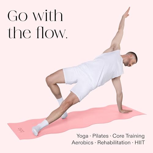 Bala Yoga Mat for Home Gym, Non-Slip Exercise Mat for Home Yoga - color: Blush, style: Wavy Mat - 5mm