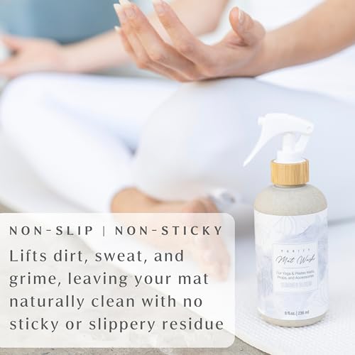 Organic Yoga Mat Cleaner Spray | 8oz Summer Bloom with Microfiber Cloth | Made in the USA | Safely and Effectively Cleans All Mats and Pilates + Yoga Accessories