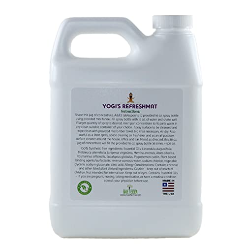 Naeterra Aromatherapy Cleaning Concentrate Yogi's Refreshmat Ultra Concentrated Yoga Mat Cleaner & Refresher - Makes up to 4.5 Gallons
