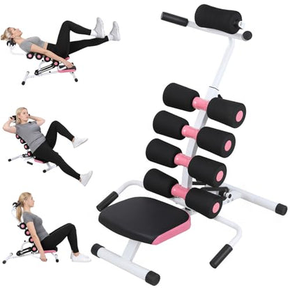 Mini Inversions Tables with Adjustable Back Support, Portable Inversion Table, Lumbar Decompression Table, Heavy-Duty Steel Frame Yoga Stool, Compact Foldable Back Stretcher, 350lbs Capacity A