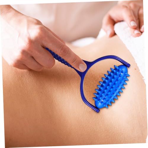 ABOOFAN Handheld Neck Roller Massager Tool for Muscle Relief and Tension Reduction, Blue Abs PVC Material, Comfortable Design for Sedentary Individuals and Yoga Enthusiasts, Leg Massage