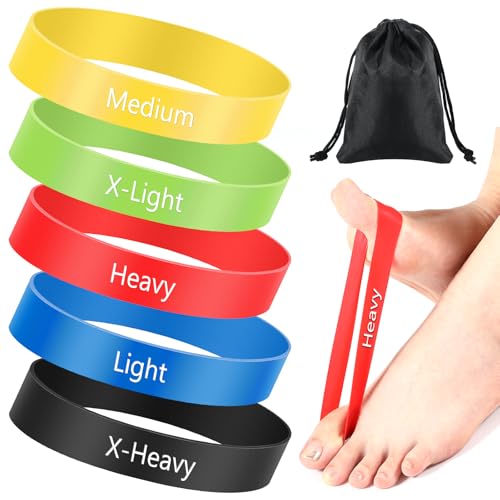 WinnerWhy 5 Pack Toe Exercise Bands Stretcher Separator Spacer,Multicolor | Silicone Spacers for Bunion Corrector Alignment, Resistance Loop for Yoga Stretching Exercise, Foot Care with Carry Bag - color: Multicolor