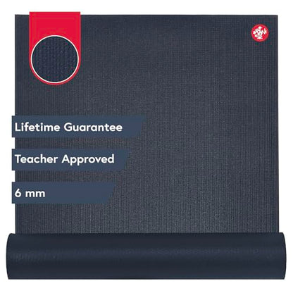 Manduka PRO Yoga Mat - 6mm | Lifetime Durability | Hygienic Construction | Premium Studio Quality | Teacher Approved - color: Midnight, size: 85" x 26"