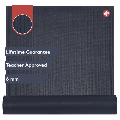 Manduka PRO Yoga Mat - 6mm | Lifetime Durability | Hygienic Construction | Premium Studio Quality | Teacher Approved - color: Midnight, size: 68" x 26"