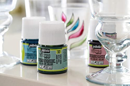 Pebeo Vitrea 160, Glossy Glass Paint, 45 ml Bottle - Lazuli - color: Lazuli