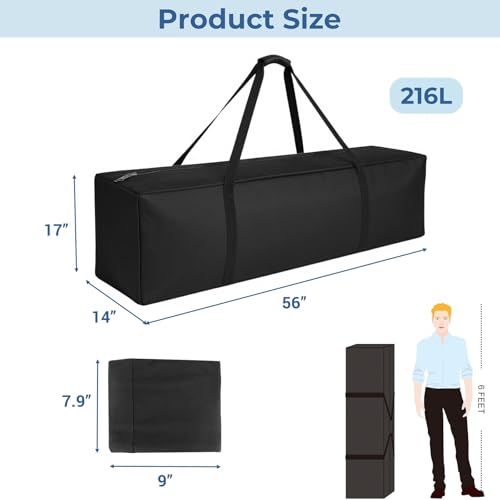 COOLBEBE 56" Sports Duffle Bag - 216L Extra Large Travel Duffel Luggage Bag - size: 56" x 14" x 17"