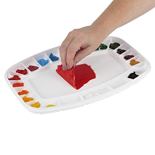 Soho Urban Artist Air Tight Mixed Media Color Palette - Stay Wet Palette for Acrylic Painting, Oil Colors, Water Colors, Alcohol Inks - Easy to Clean 23-Wells (5 X 9 Mixing Area)