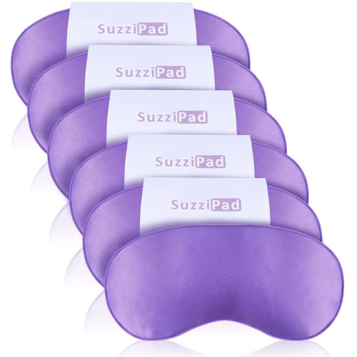 SuzziPad Hot & Cold Lavender Eye Pillow for Relaxing, Purple, 6 Packs | Washable Weighted Yoga Eye Mask For Meditation, Dry Eye Soothing & Sleep; Blocks Light, Soothes Migraines & Ocular Discomfort