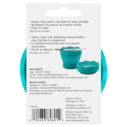 Faber-Castell Collapsible Water Cup Green | Scalloped Brush Holder | 12 Oz Capacity | For Painting | Pack of 6 - size: 1 Count (Pack of 6), style: French