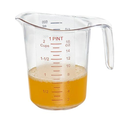 Restaurantware Clear Plastic Pt (Cups) Measuring Cup, 5.3 x 3.8 x 5 In - size: 5.25" × 3.75" × 5.00"